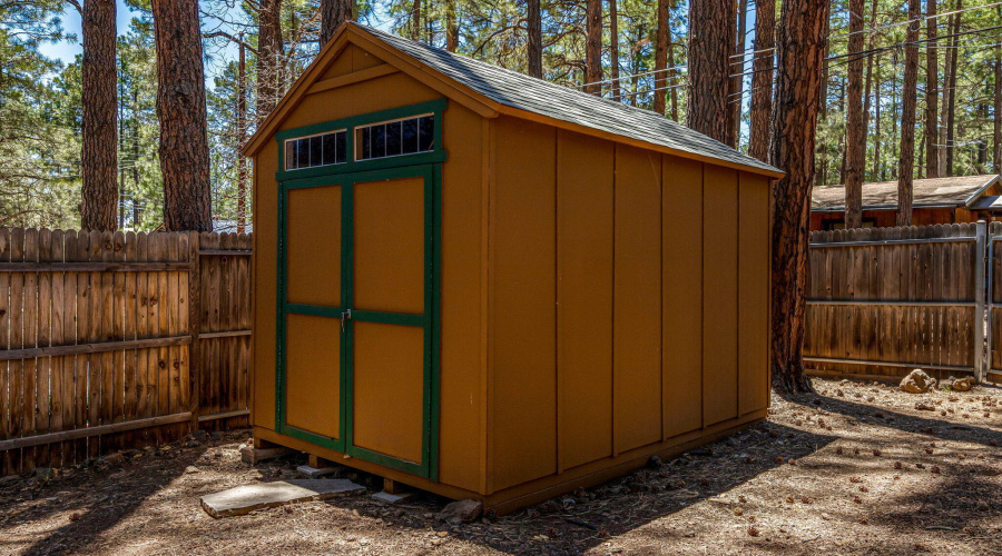 Shed in backyard