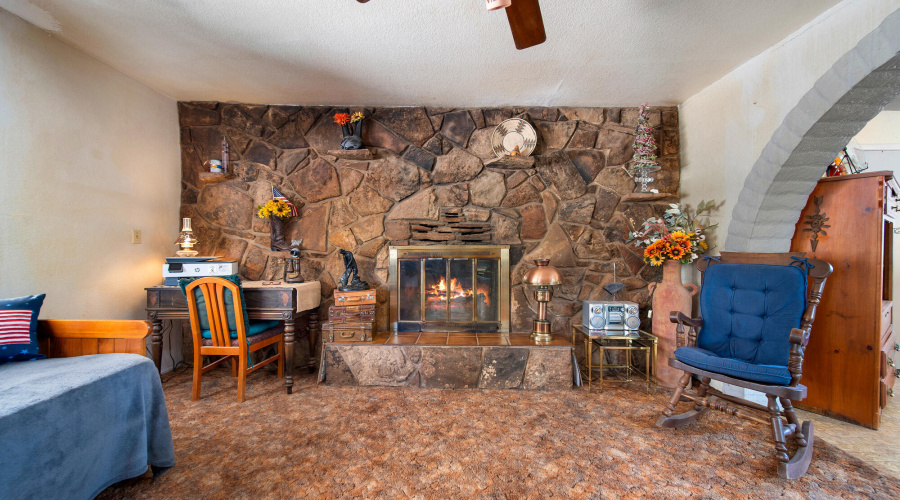Wood Fireplace in the Living Room