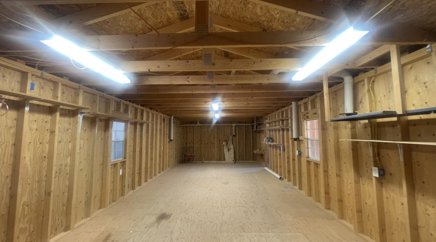 with attached lighted storage bldg