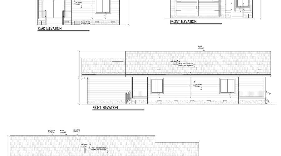 BIRCH Spec Home elevations