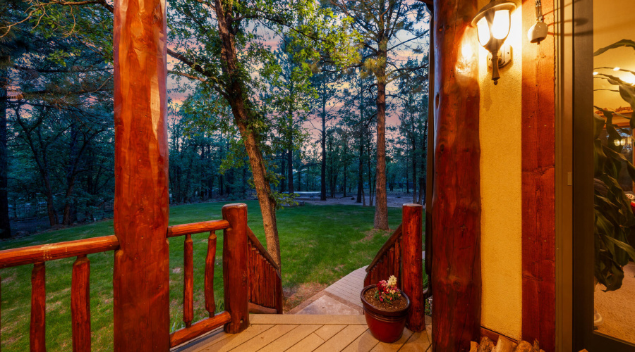 F twilight view of yard