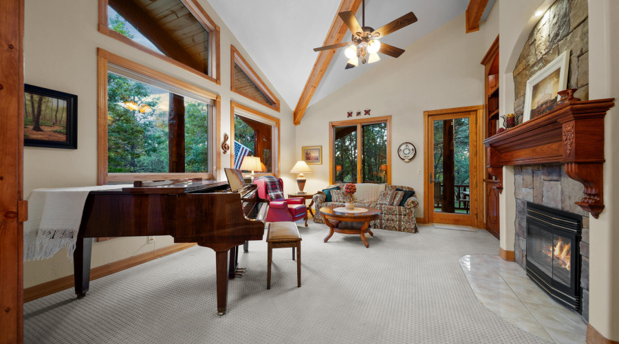 F living room and music room