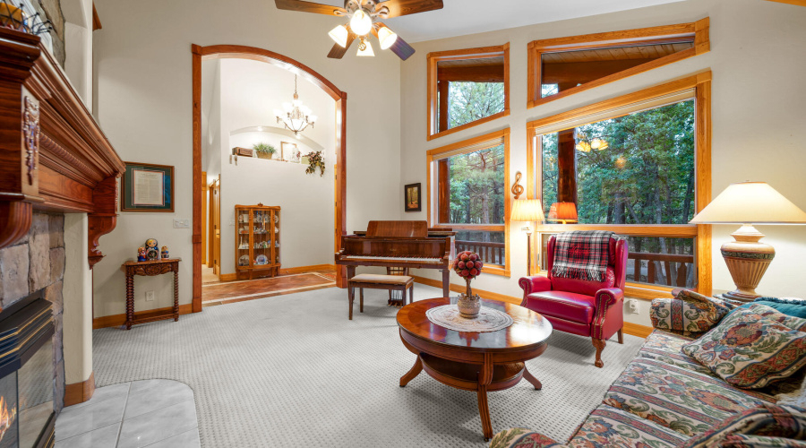 F view from living room to entry