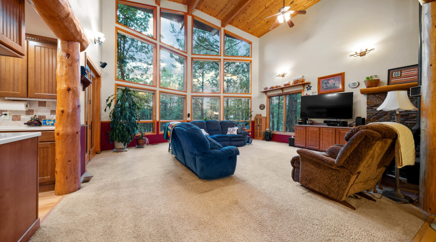 F family room view from dining room