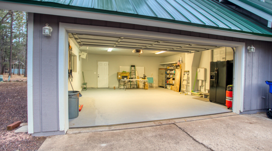 Organized 2-Car Garage w/Heat