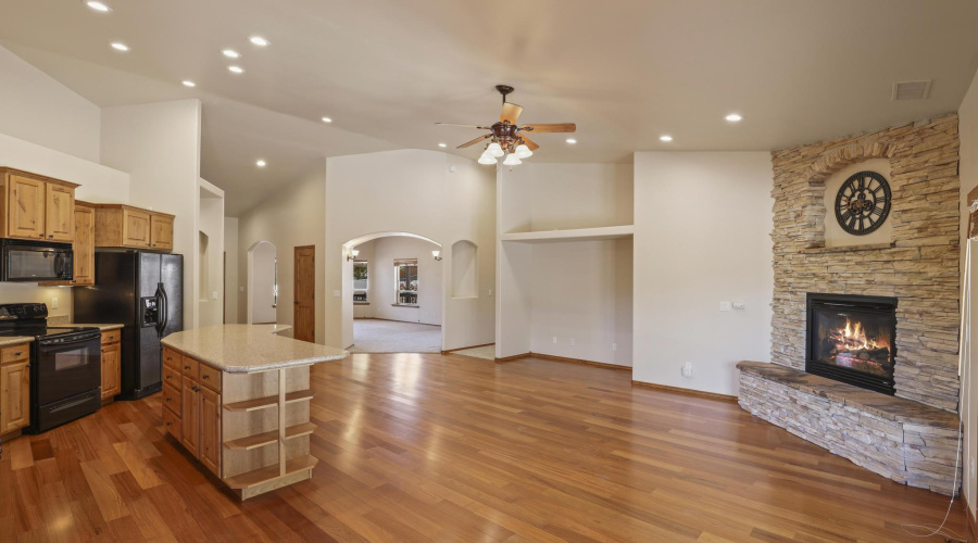 Beautiful Stone Faced Fireplace