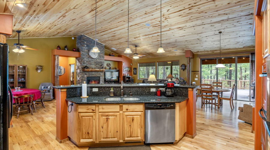 Kitchen Looking Out to Dining Areas