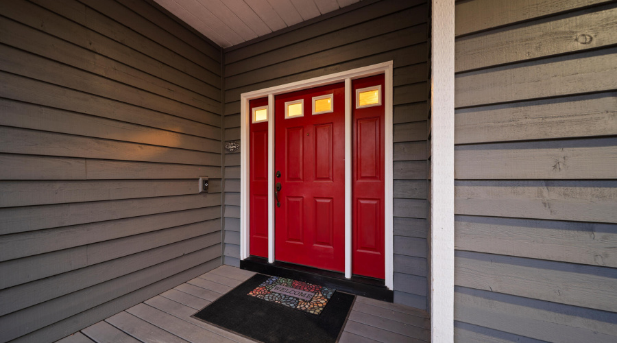 A twilight front door