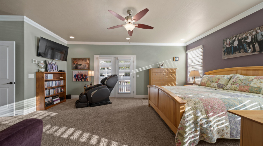 A master bedrrom door to deck