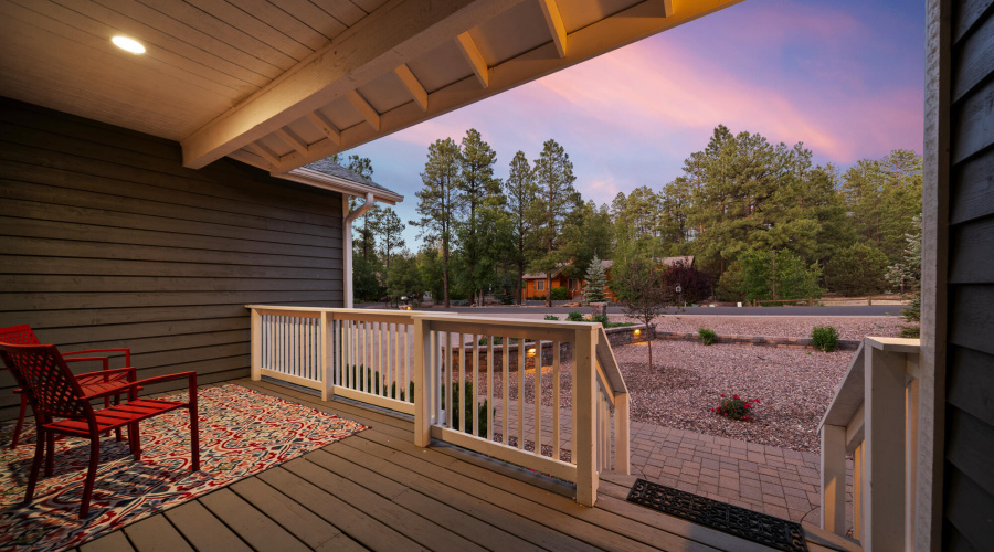 A twilight front view to street