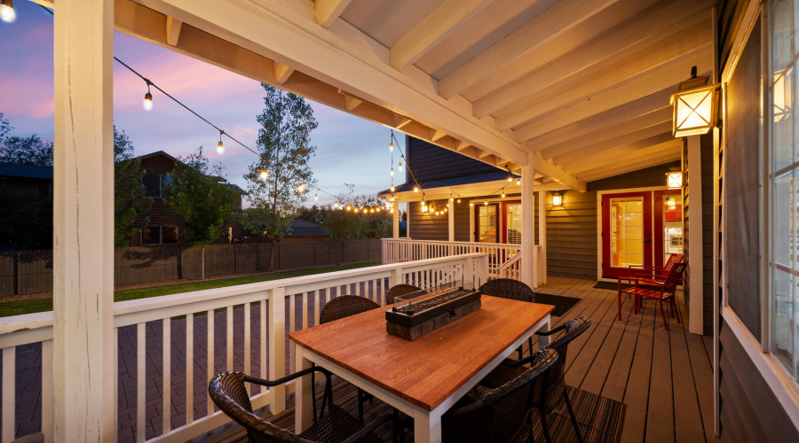 A twilight back deck