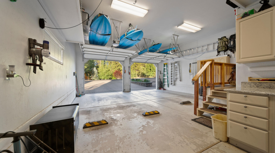 A interior double car garage