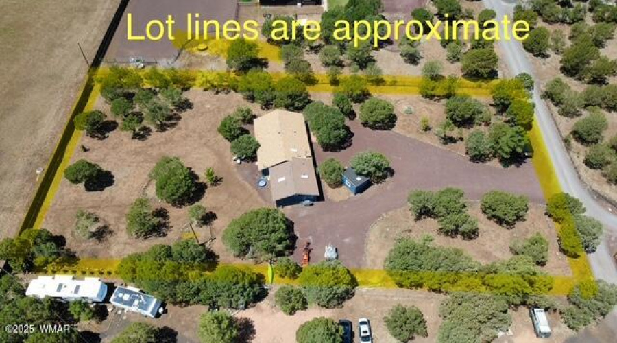 Overhead approximate lot line