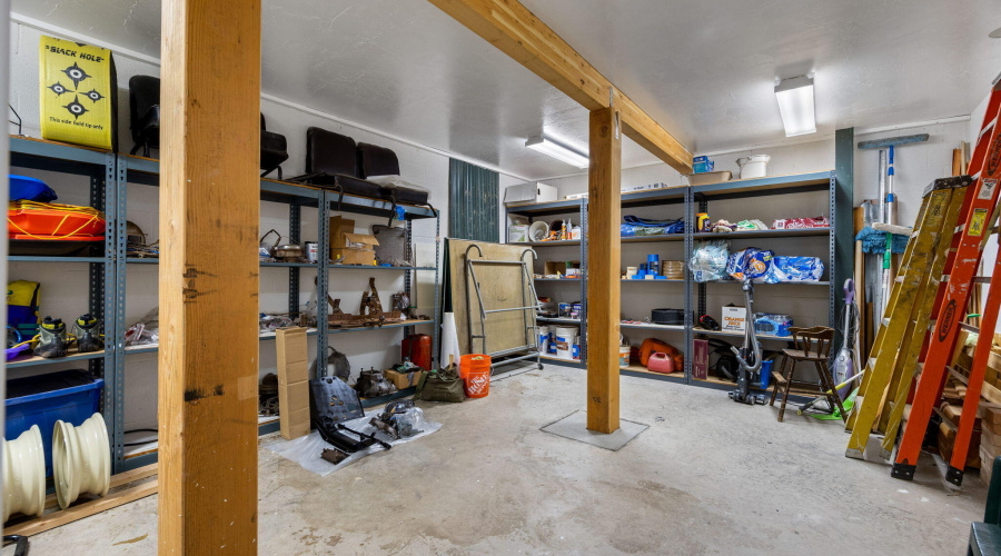 Large storage room in garage