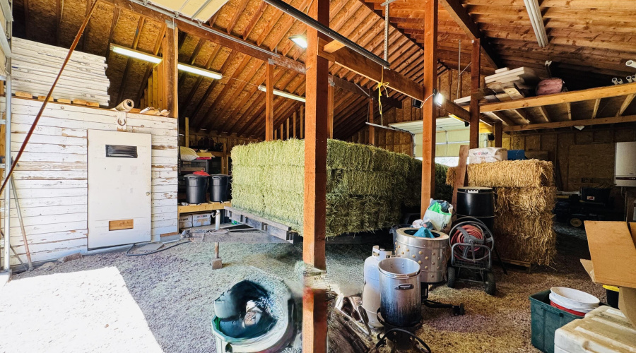 Inside barn