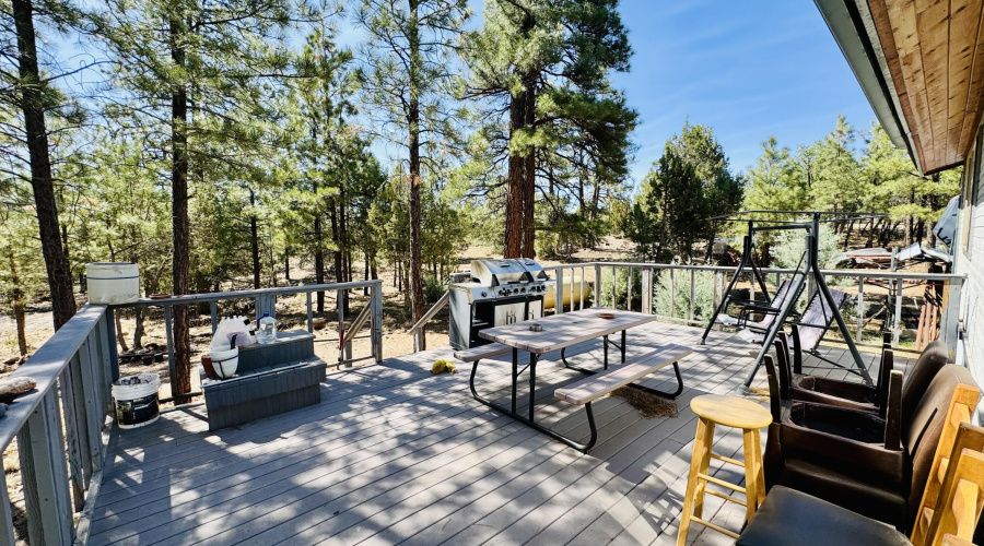 Deck off game room living area
