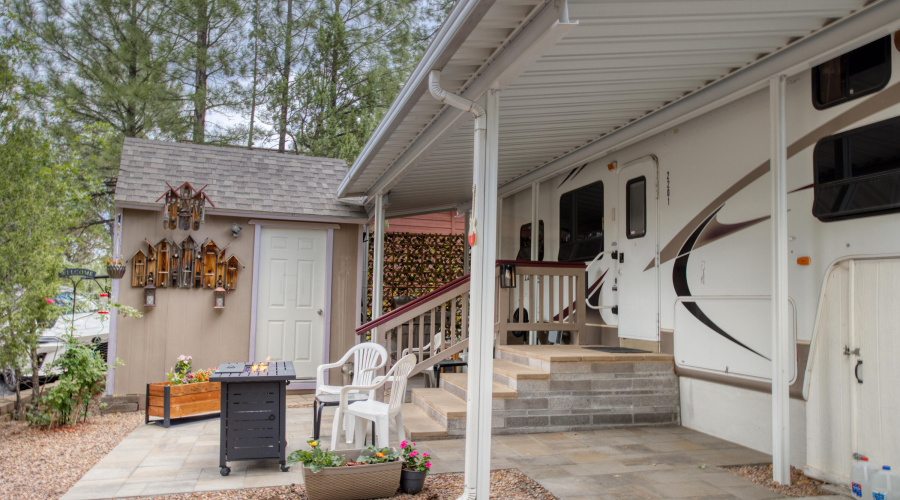Covered Front Porch & Shed