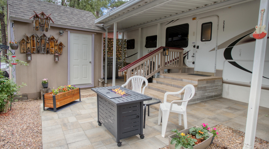 Covered Front Porch & Shed