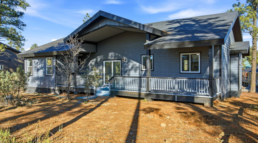 Back yard facing home