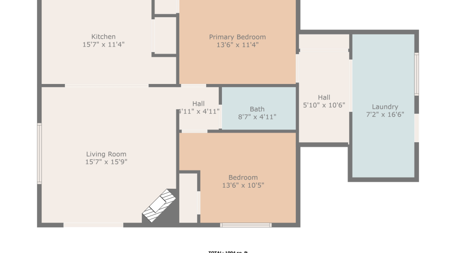 Floor plan with approximate measurements
