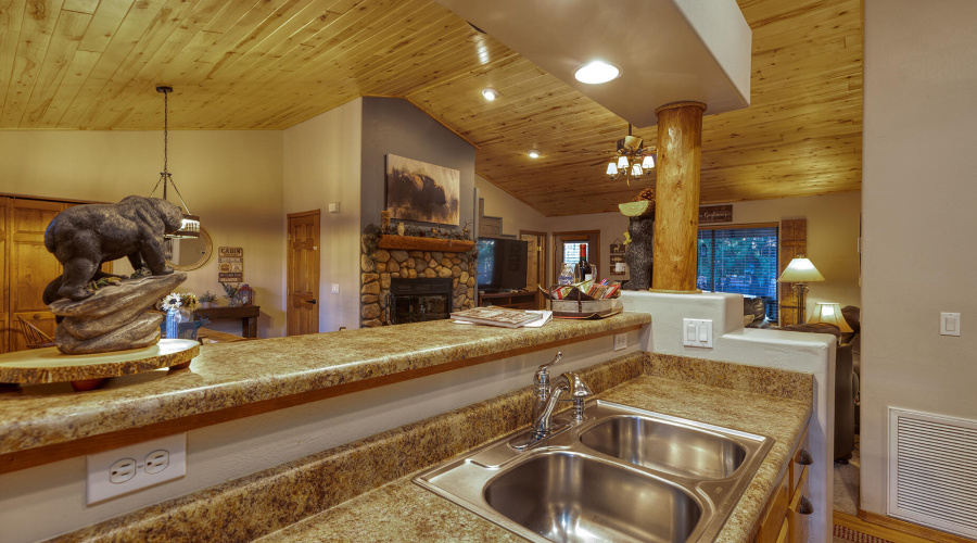 Breakfast bar and kitchen sink