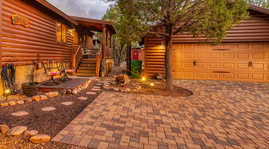Driveway and front entry pathway