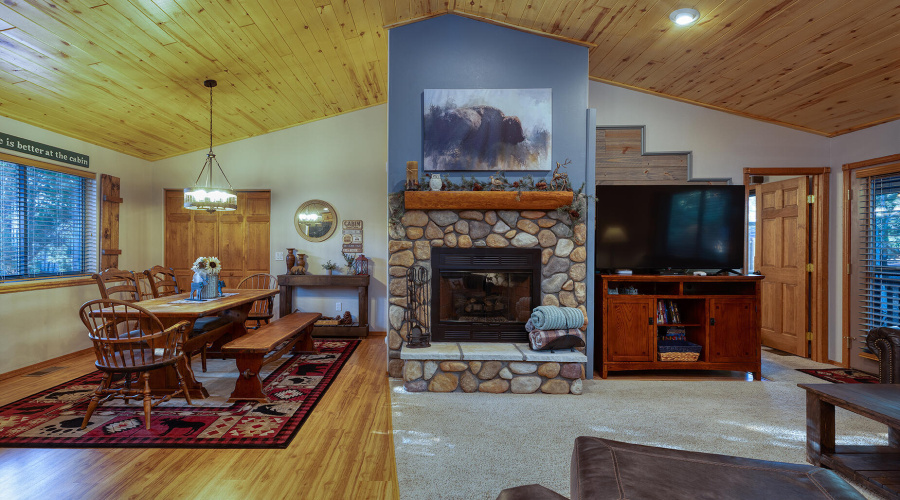 Open concept living and dining