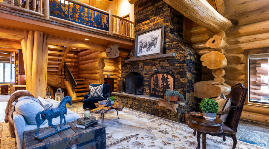 Greatroom Fireplace to Balcony