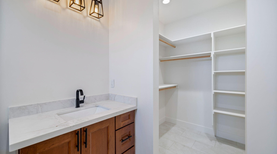 Bedroom #2 Bathroom vanity and closet