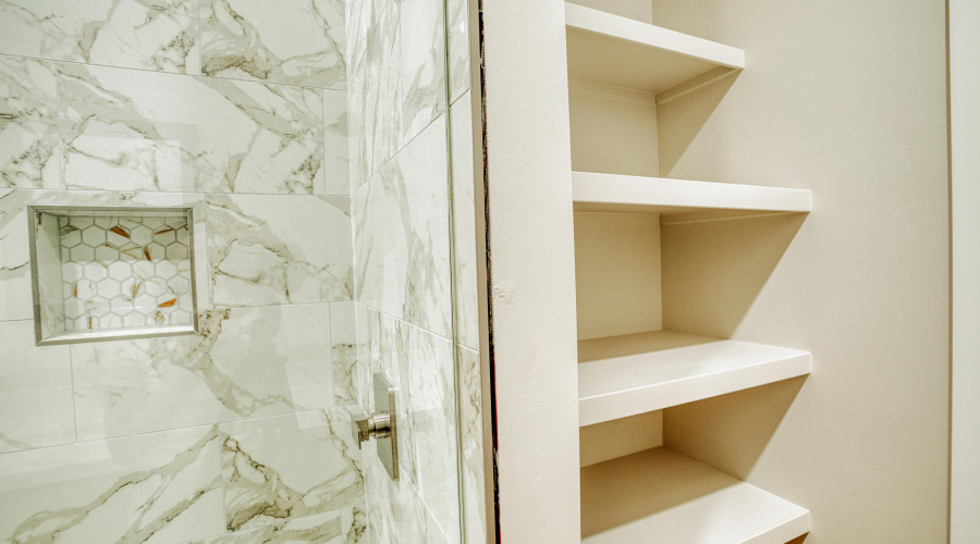 Master Bath Floating Shelves