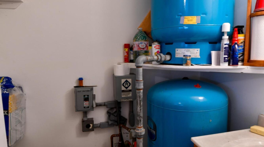 Garage bath and well tanks