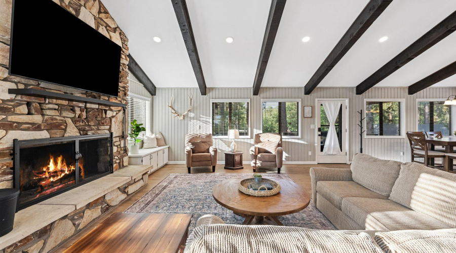 Great Room with Vaulted Ceilings and Sta