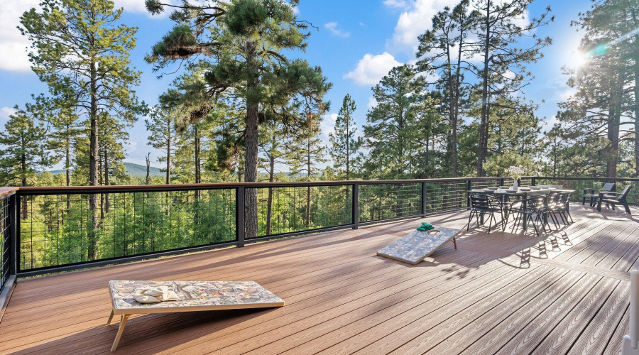 Custom, oversized Deck overlooking the F