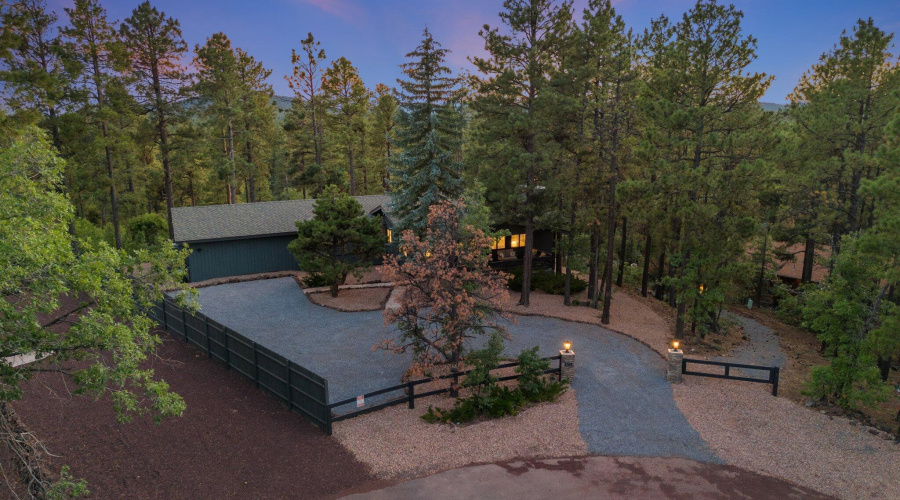 Twilight Drone Front of Home