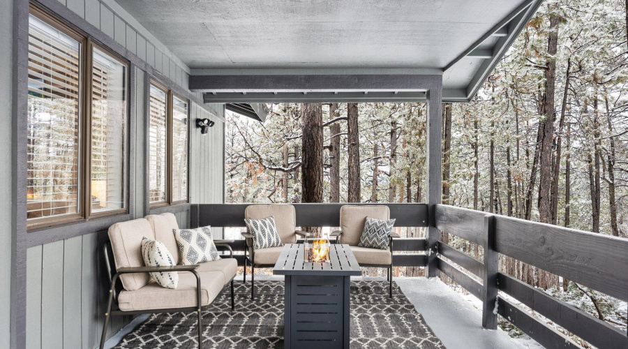 Covered Porch in Winter