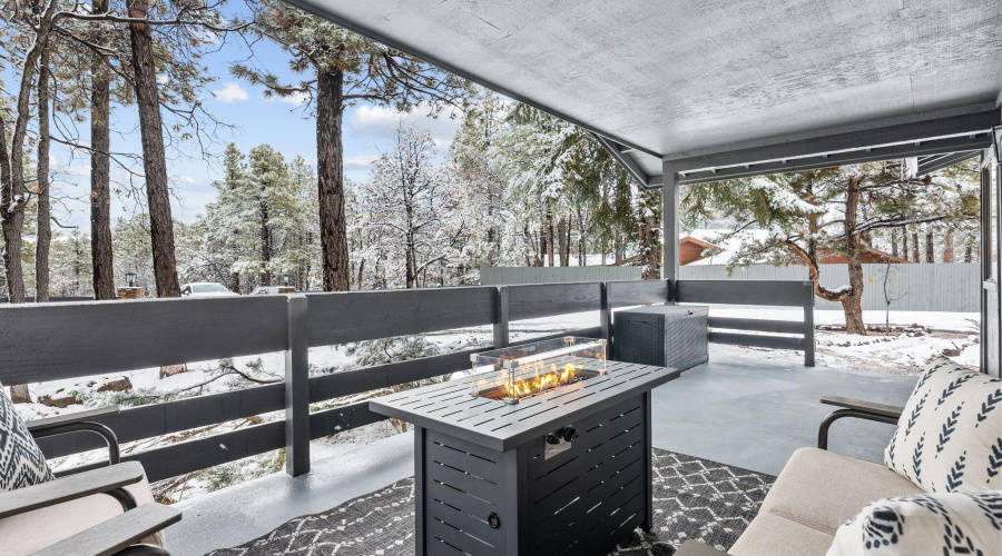 Covered Porch Winter Time