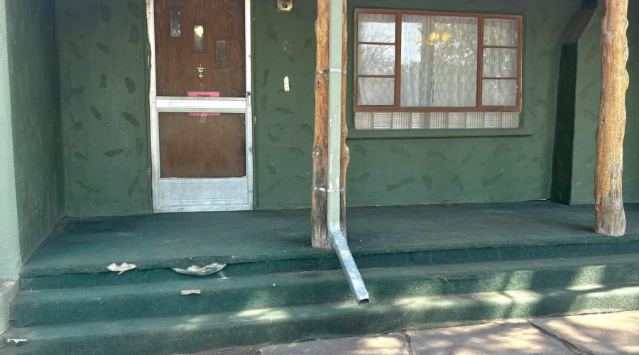 Front Covered Porch & Chimney