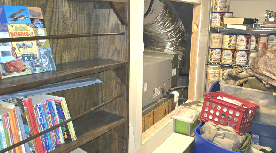 Loft Bookcase Door opens to Mechanical R