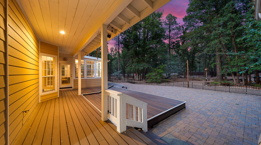 H back deck & patio twilight