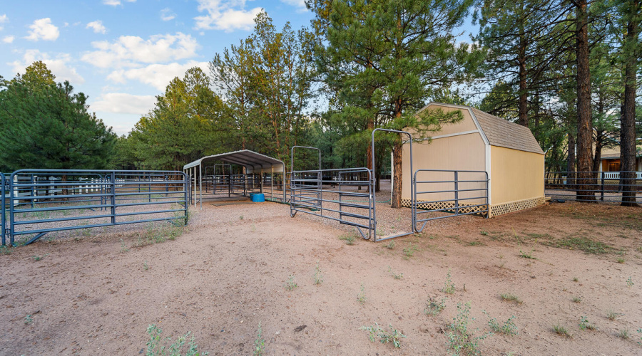 H barn and corrals and canopy