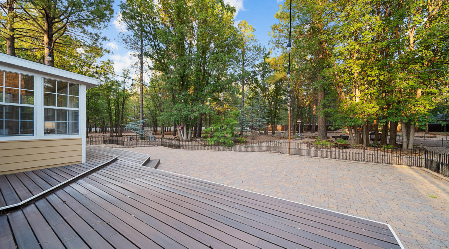 H rear deck and patio