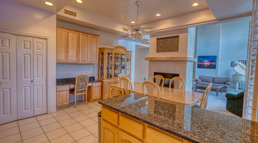 Dining Area with Fireplace