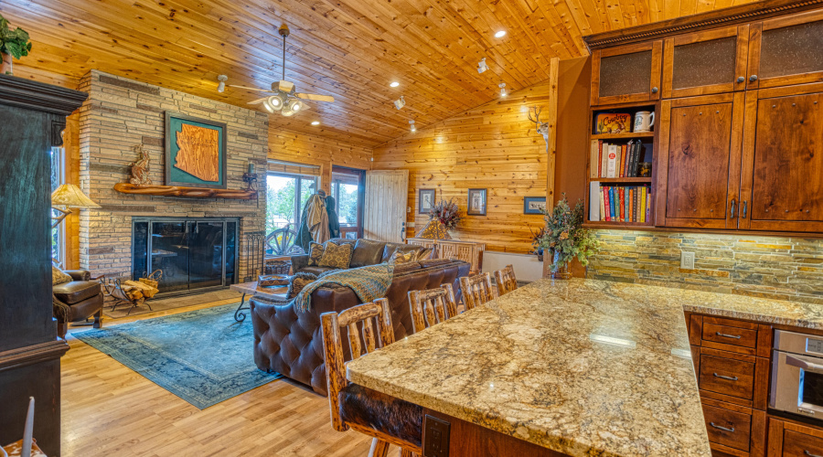 Living Area View from Breakfast Bar