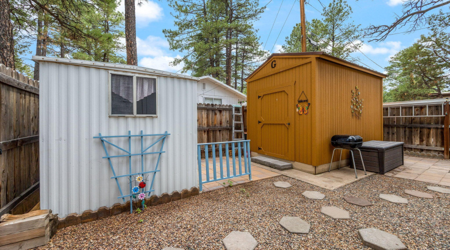 Two sheds for storage