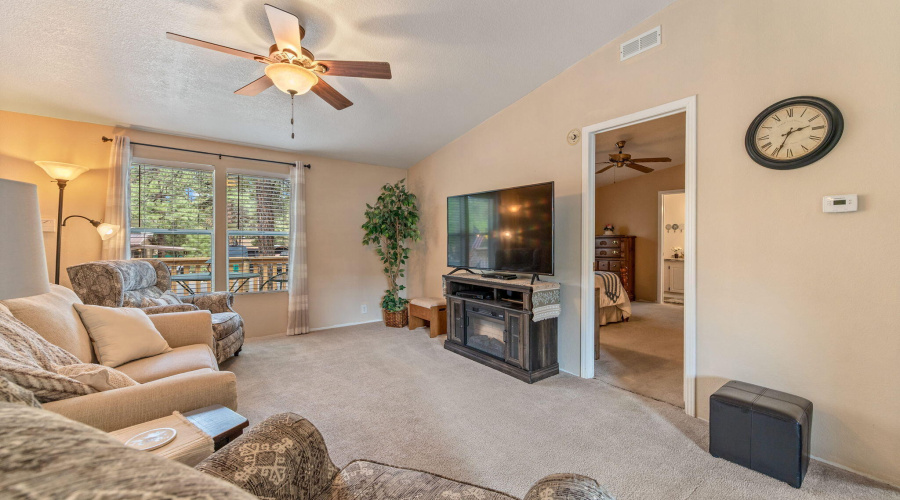 Living room facing Primary bedroom