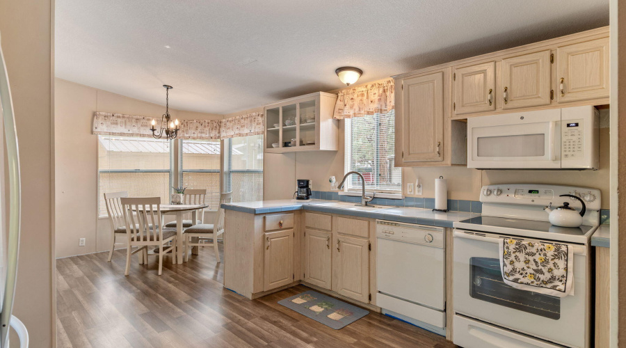 Large kitchen with dining area