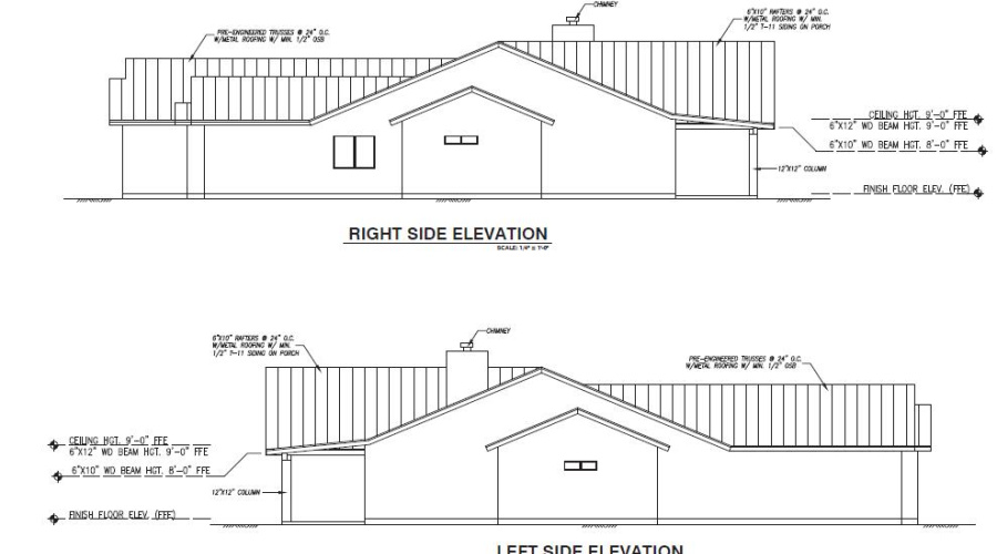 Left and right elevations