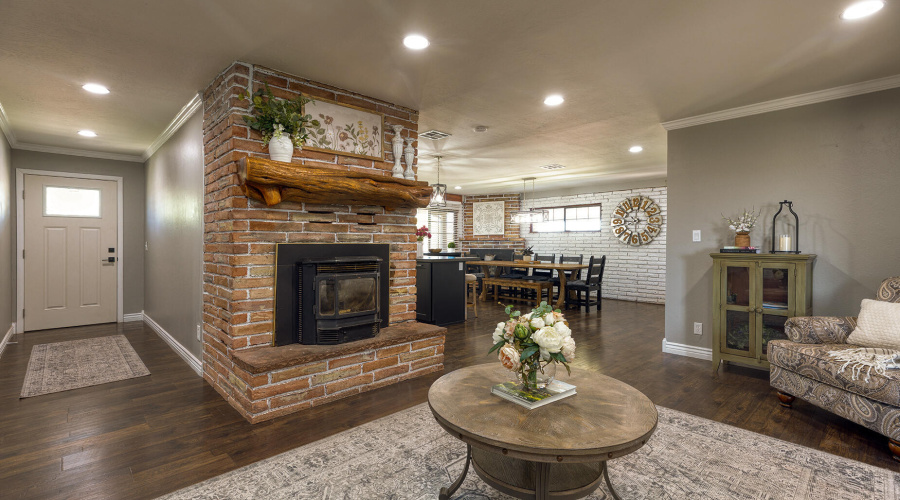 Living room with pellet stove