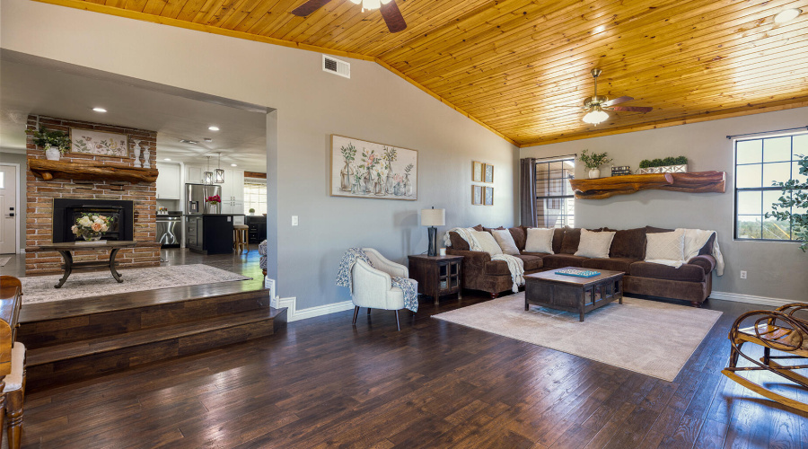 Family room with view into living room