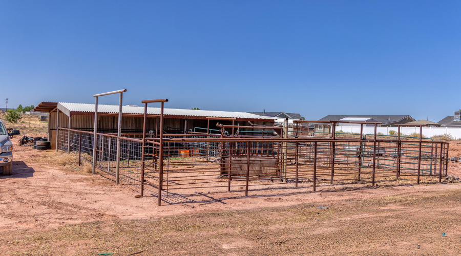 corrals and hay storage